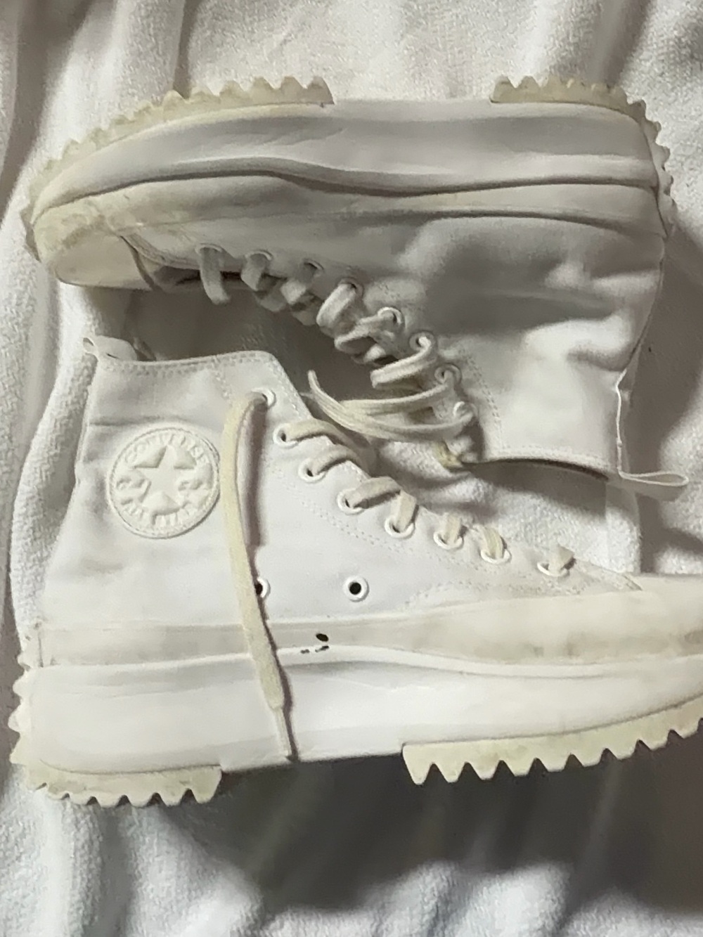 Converse White High-Top Lug Sole Lace-Up Boots